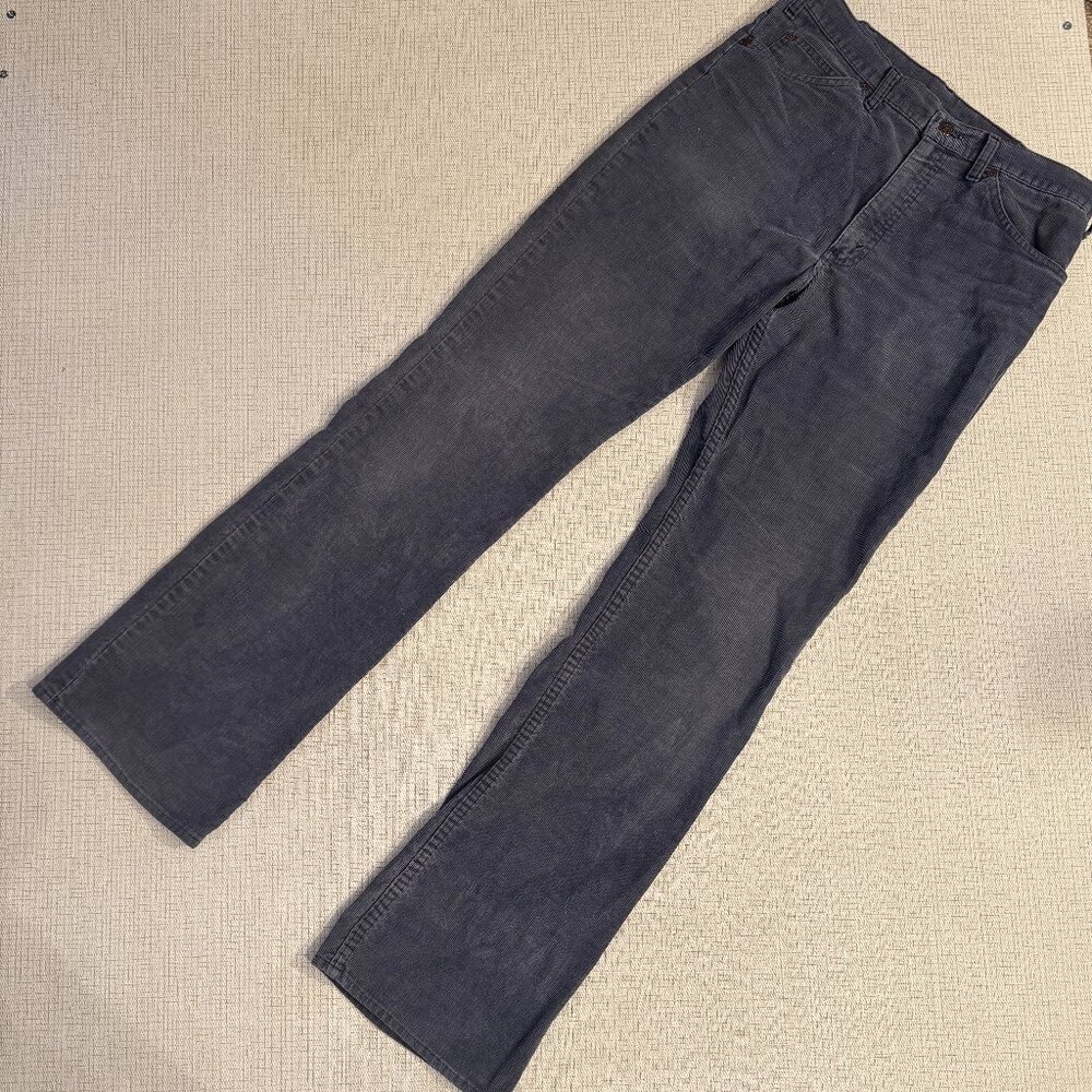 Vintage Men's JCPenney Corduroy Pants Flare Jeans, Navy, 34x34